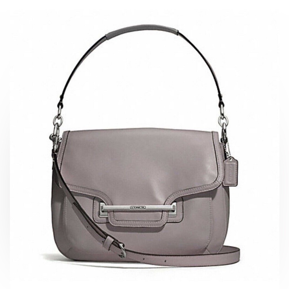 Coach Taylor flap leather shoulder crossbody bag dusty purple